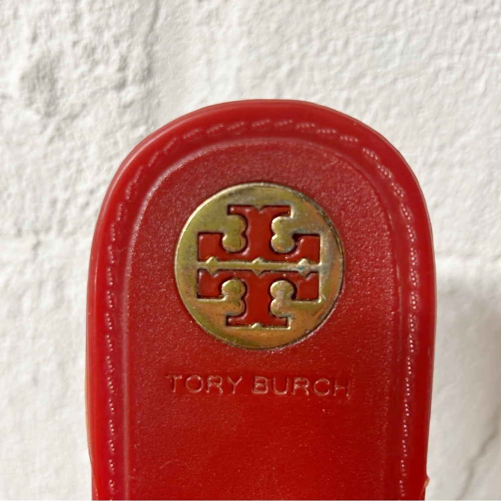 Tory Burch Red Jelly Gladiator Women's Flat Sandals Roxanne Sz 6 EUC - Picture 10 of 11